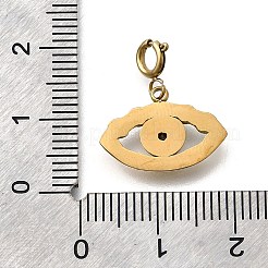 Eye 304 Stainless Steel Rhinestone Pendant Decorations&nbsp;STAS-H202-13G-02