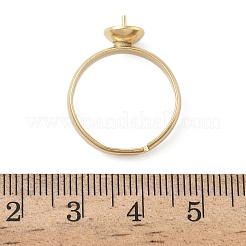 Adjustable Brass Cup Peg Ring Settings For Half-drilled Beads&nbsp;KK-K414-02A-G