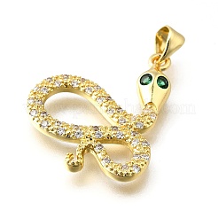 Brass Micro Pave Cubic Zirconia Pendants&nbsp;KK-Q066-08C-G