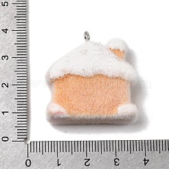 Christmas Flocky Opaque Resin Pendants&nbsp;LS-RESI-F062-04A