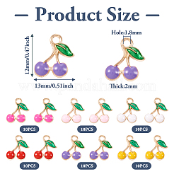 60Pcs 6 Colors Alloy Enamel Charms&nbsp;FIND-TA0002-31