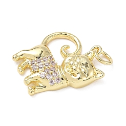 Brass Micro Pave Cubic Zirconia Pendants&nbsp;ZIRC-I356-03G-02