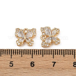 Brass Micro Pave Cubic Zirconia Pendants&nbsp;KK-K407-10G
