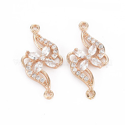Rack Plating Brass Micro Pave Clear Cubic Zirconia Pendants&nbsp;X-KK-T060-23-RS