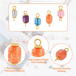50Pcs 5 Colors Natural Agate Connector Charms&nbsp;FIND-DC0003-23