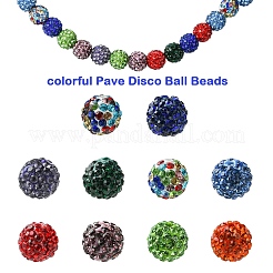 30Pcs Pave Disco Ball Beads&nbsp;RB-YW0001-14A