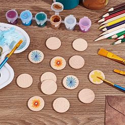 50Pcs Unfinished Natural Beech Wood Cabochons&nbsp;WOOD-HY0001-01