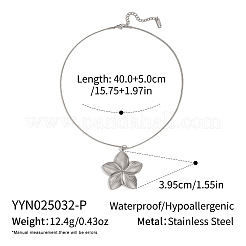 European Style 304 Stainless Steel Striped Flower Pendant Necklaces for Women&nbsp;VV5494-2