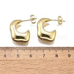 Brass Micro Pave Clear Cubic Zirconia Stud Earrings for Women&nbsp;EJEW-U056-01B-G