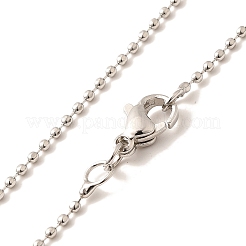 1.5mm Rack Plating Brass Ball Chain Necklaces for Women Men&nbsp;MAK-L044-62P