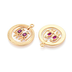 Brass Micro Pave Cubic Zirconia Pendants&nbsp;KK-N263-12G