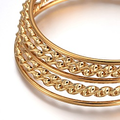304 Stainless Steel Buddhist Bangle Sets&nbsp;BJEW-F363-06G-A