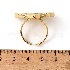 304 Stainless Steel Rhinestone Cuff Open Rings&nbsp;RJEW-H269-07G