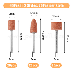 60Pcs 3 Style Aluminium Oxide Abrasive Sanding Drill Bit for Rotary Tool Accessories&nbsp;TOOL-DC0001-08