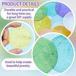 80Pcs 8 Colors Natural Capiz Shell Connector Charms&nbsp;SHEL-CY0001-01