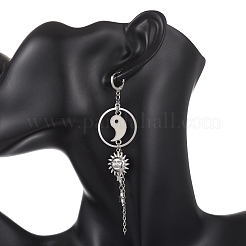 304 Stainless Steel & Brass Hoop Earrings&nbsp;EJEW-TA00802