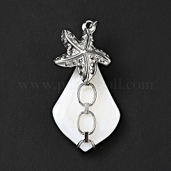 Natural White Shell Pendants&nbsp;SSHEL-C010-08P