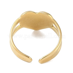 Ion Plating(IP) 304 Stainless Steel Enamel Heart Cuff Finger Rings&nbsp;RJEW-L107-059G-02