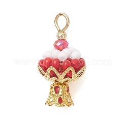 7Pcs Glass Seed Beaded Cake Pendants&nbsp;PALLOY-MZ01232