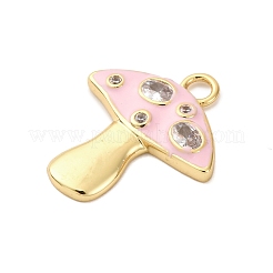 Brass Micro Pave Cubic Zirconia Pendants&nbsp;KK-F895-07G