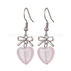 Heart Glass Dangle Earrings&nbsp;EJEW-JE06775