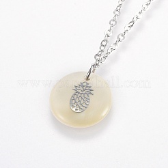 Brass Real Platinum Plated Cable Chains Pendant Necklaces&nbsp;NJEW-JN02259-04