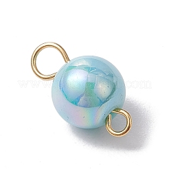 AB Color Plated Opaque Acrylic Round Connector Charms&nbsp;PALLOY-JF03543-01