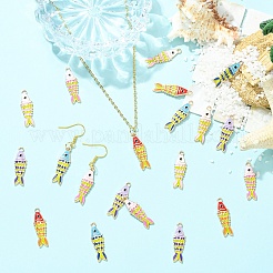 30Pcs 5 Colors Alloy Enamel Pendants&nbsp;ENAM-YW0008-64