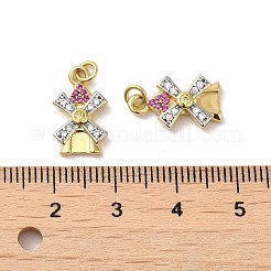 Rack Plating Brass Micro Pave Cubic Zirconia Pendants&nbsp;KK-Q795-13G