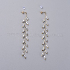 Electroplate Glass Beads Dangle Stud Earrings&nbsp;EJEW-JE03820