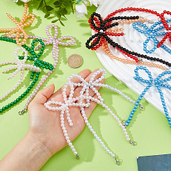 16Pcs 8 Colors ABS Plastic Imitation Pearl Hat Chains&nbsp;HJEW-FH00322