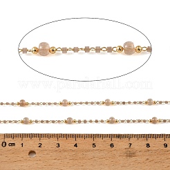 Handmade Brass Glass Beaded Chains&nbsp;GL-CBA1C06-01G-03