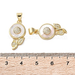 Brass Micro Pave Cubic Zirconia Pendants&nbsp;KK-U070-28G