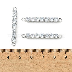 SHEGRACE Brass Pave Clear Cubic Zirconia Connector Charms&nbsp;XGRQ3P964-643P