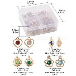 80Pcs 4 Style Rack Plating Eco-Friendly Iron Pendants&nbsp;IFIN-FS0001-24