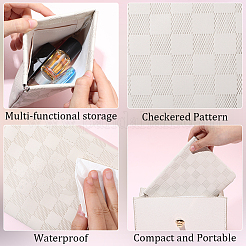 2Pcs 2 Styles Rectangle PU Leather Tartan Cosmetic Pouches&nbsp;AJEW-CL0001-63