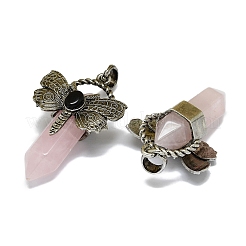 Natural Rose Quartz Faceted Pointed Bullet Big Pendants&nbsp;G-Q165-01AS-08