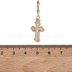 Alloy Cross & Oval Virgin Mary Rosary Bead Necklaces for Women&nbsp;WGC59F8-01