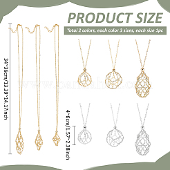 Brass Macrame Pouch Necklace Making for Gemstone Nuggets&nbsp;NJEW-PH01556