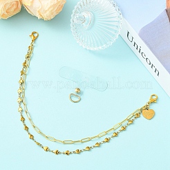 Brass Paperclip Chain & 304 Stainless Steel Link Chain  Phone Hand Strap Chains&nbsp;HJEW-YW00557