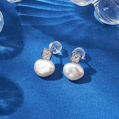 Natural Pearl Ear Studs&nbsp;EJEW-P286-33P