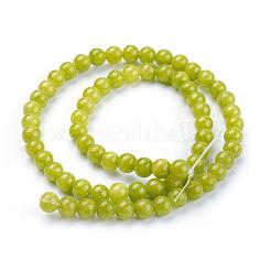 Natural Yellow Jade Beads Strands&nbsp;G-G598-6mm-YXS