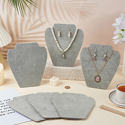 Bust Shaped Velvet Necklaces Jewelry Display Stands&nbsp;ODIS-WH0043-159C