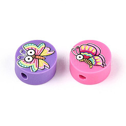Printed Handmade Polymer Clay Beads&nbsp;CLAY-T022-12L