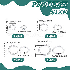 240Pcs 4 Styles Rack Plating Brass Open Jump Rings&nbsp;KK-NB0004-10
