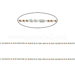 Rondelle Glass Beaded Link Chains&nbsp;CHS-G028-07G-04