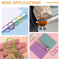 150Pcs 10 Colors Baking Paint Iron Loose Leaf Book Binder Hinged Rings&nbsp;AJEW-CA0005-36