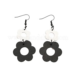 Flower Alloy Wood Dangle Earrings&nbsp;FS-WGFCC0C-01
