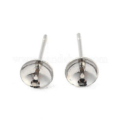 Iron Ear Studs Settings for Half Drilled Beads&nbsp;LS-IFIN-E707-N