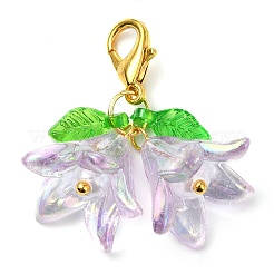 12Pcs 12 Colors Flower Acrylic Pendant Decorations&nbsp;HJEW-JM02718